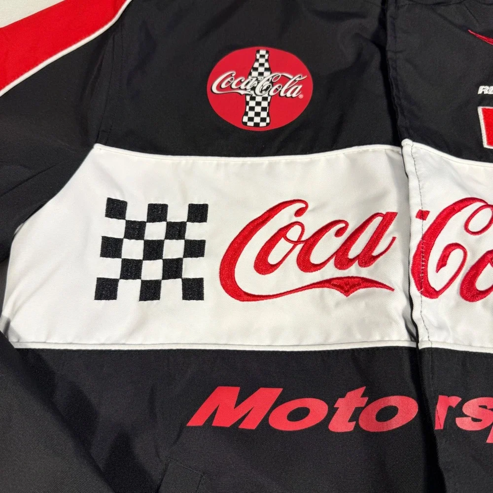 Coca-Cola XS Racing Jacket Y2K Motorsports NASCAR Checkered Logo‎ Racingcore